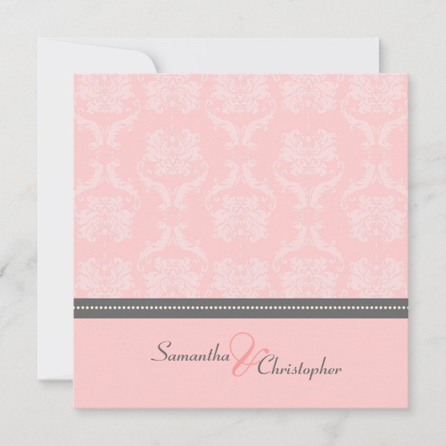 PixDezines Liliana Damask, customisable background Invitation (Front)