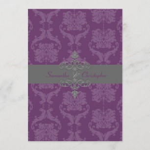 PixDezines Liliana Damask, customisable background Invitation