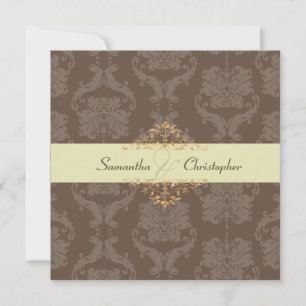 PixDezines Liliana Damask, customisable background Invitation