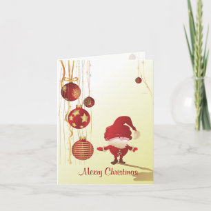 PixDezines Little Santa+Christmas Oranments Holiday Card