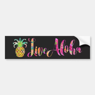 PixDezines Live Aloha Pineapple Bumper Sticker