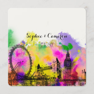 PixDezines LONDON COLOR RUN/DIY BACKGROUND COLOR Invitation