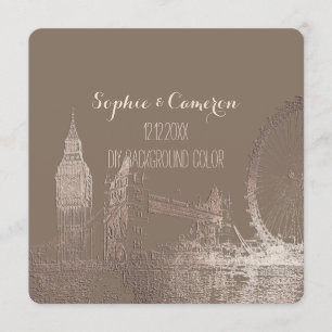 PixDezines London/Faux Rose Gold/DIY background Invitation