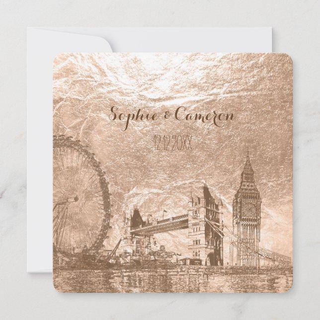 PixDezines london urban/faux foil Invitation (Front)