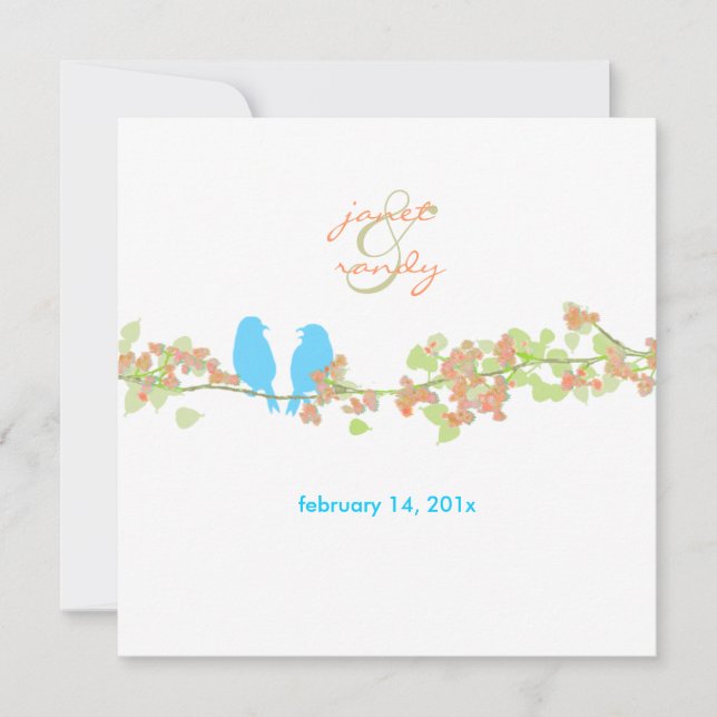 PixDezines LOVE BIRDS/BLUE/DIY BACKGROUND Invitation (Front)