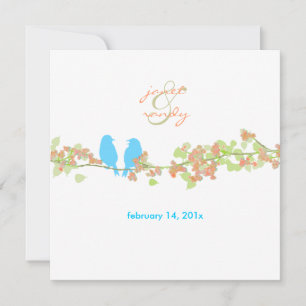 PixDezines LOVE BIRDS/BLUE/DIY BACKGROUND Invitation