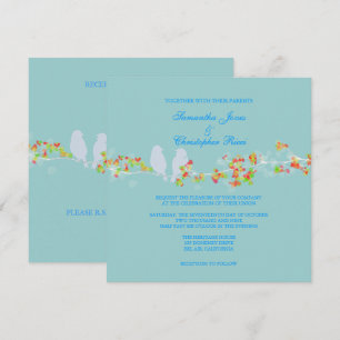 PixDezines LOVE BIRDS/DIY BACKGROUND COLOR Invitation