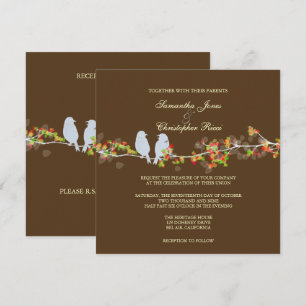 PixDezines LOVE BIRDS/DIY BACKGROUND COLOR Invitation