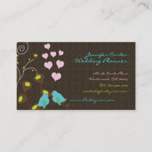 PixDezines love birds+floating hearts/diy colours Business Card