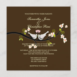 PixDezines Love Birds/White Doves Invitation