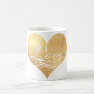 PixDezines Love/Heart/Faux Gold/DIY background Coffee Mug
