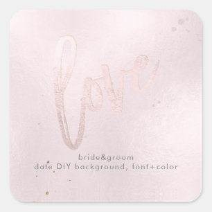 PixDezines love iridescent blush pink Square Sticker