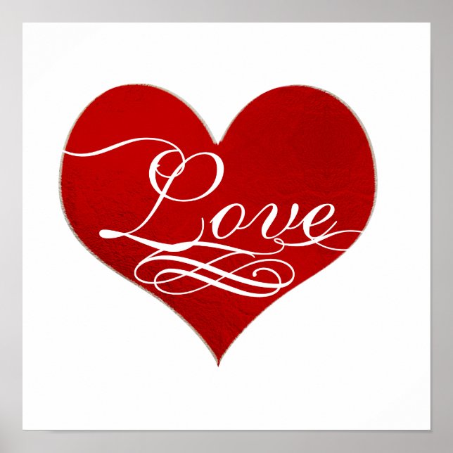 PixDezines Love Red Heart Poster (Front)