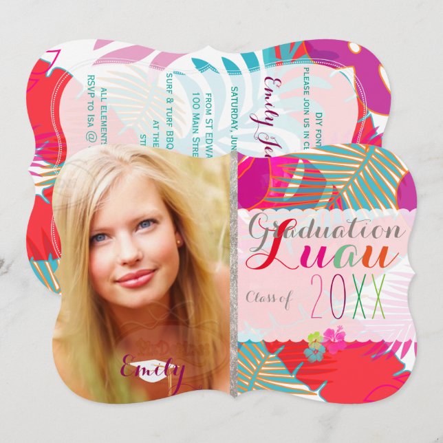 PixDezines Luau Graduation/Rainforest Invitation (Front/Back)