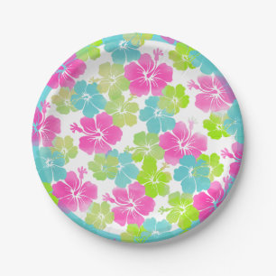 PixDezines luau/hibiscus Paper Plate