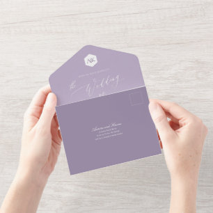 PixDezines Luxe Calligraphy DIY Colour Lavender All In One Invitation