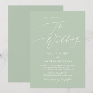 PixDezines Luxe Calligraphy DIY Colours Celadon Invitation