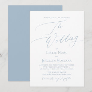 PixDezines Luxe Calligraphy DIY Colours Dusty Blue Invitation