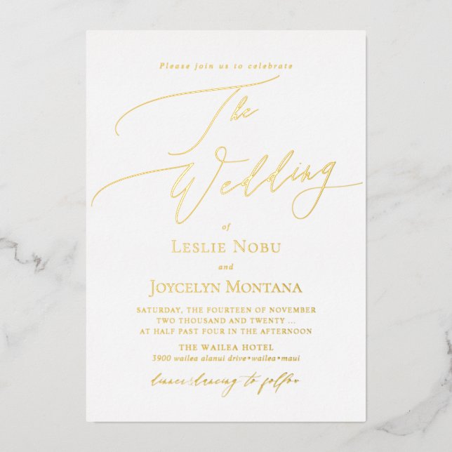 PixDezines Luxe Calligraphy Minimalist Real  Foil  (Front)
