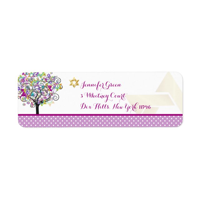 PixDezines Magenta Tree of Life/Bat Mitzvah (Front)