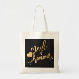 PixDezines Maid of../Faux Gold Script Tote Bag