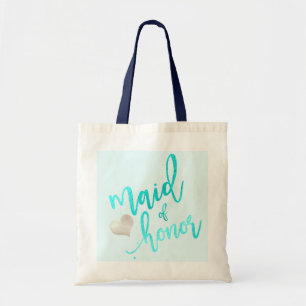 PixDezines Maid of Honour/Faux Foil/Aqua Tote Bag
