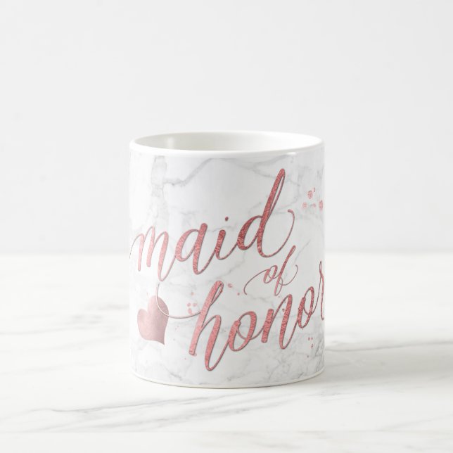 PixDezines Maid of Honour/Faux Rose Gold/Fun Scrip Coffee Mug (Center)