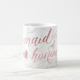 PixDezines Maid of Honour/Faux Rose Gold Script Coffee Mug