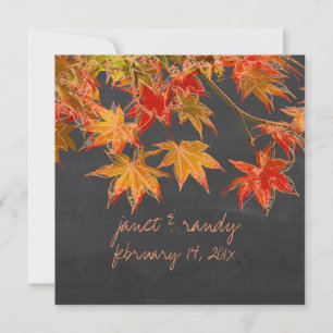 PixDezines maple leaves+chalkboard/fall event Invitation