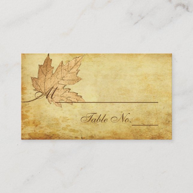 PixDezines Maple Leaves/Faux Gold/Place Cards (Front)