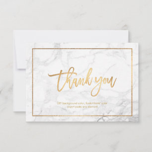 PixDezines MARBLE+FAUX GOLD Flat Thank You