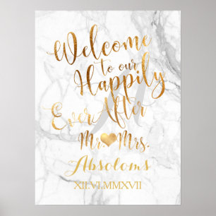 PixDezines Marble/Faux Gold/Reception Poster