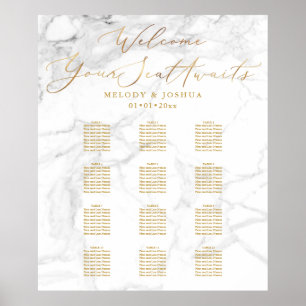 PixDezines Marble+Faux Gold Script, Seating Chart