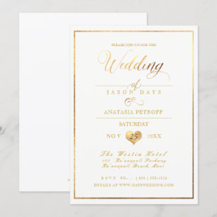 PixDezines Marble/Faux Gold/Wedding Celebration Invitation