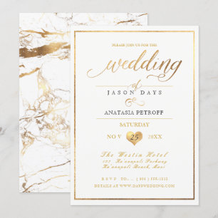 PixDezines Marble/Faux Gold/Wedding Celebration Invitation
