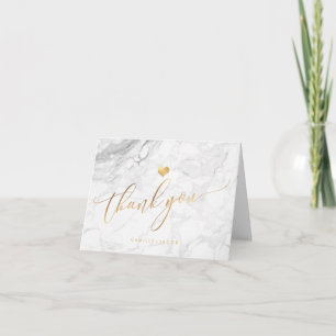 PixDezines Marble+Faux Gold/WeddingThank You Thank You Card