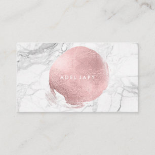 PixDezines Marble+Faux Rose Gold Foil Business Card