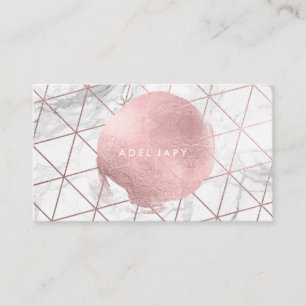 PixDezines Marble+Faux Rose Gold Foil Business Card