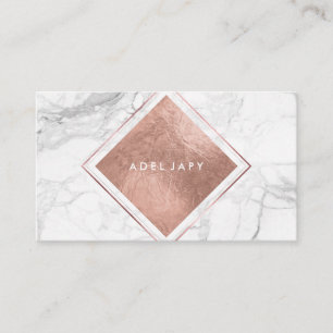 PixDezines Marble+Faux Rose Gold Foil Business Card