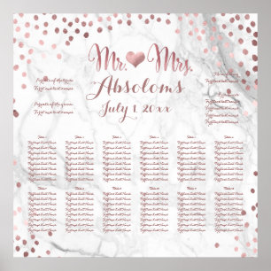 PixDezines Marble/Faux Rose Gold Specks/Seating Poster