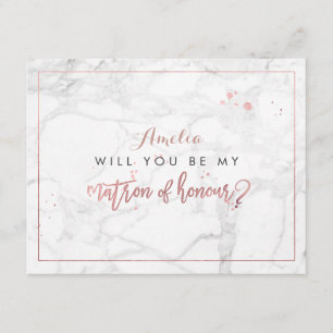 PixDezines Marble /Faux Rose Gold Will you be. Invitation