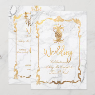 PixDezines Marble/Royal Hawaiian Pineapple Invitation