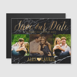 PixDezines Marble Save Our Date/Faux Gold Magnetic Invitation