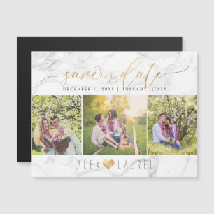 PixDezines Marble Save Our Date/Faux Gold Script Magnetic Invitation