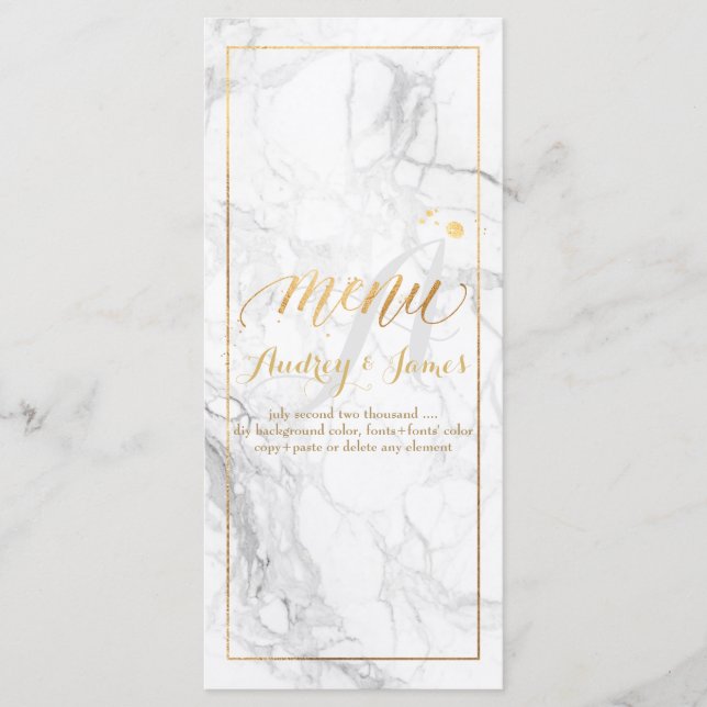 PixDezines Marble/Shine Menu/Faux Gold Menu (Front)