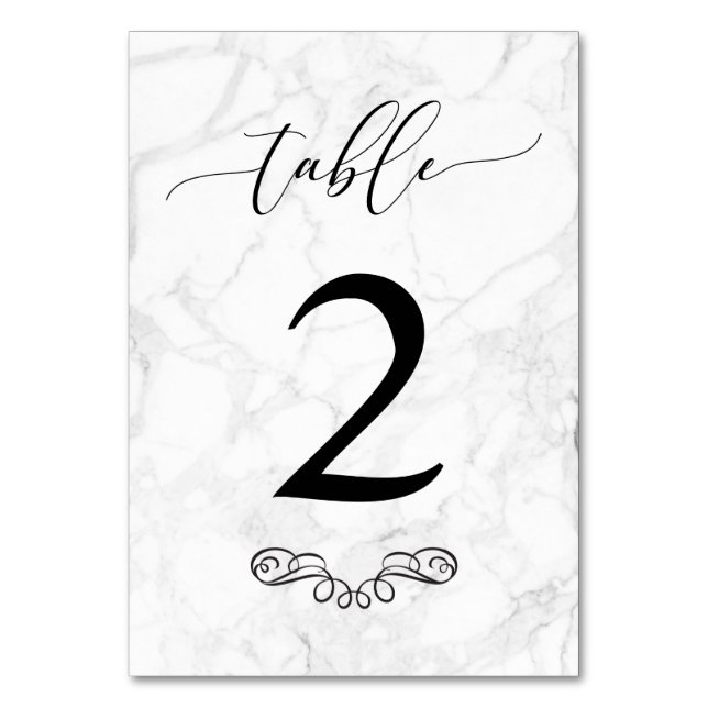 PixDezines Marble Table Number DIY (Front)