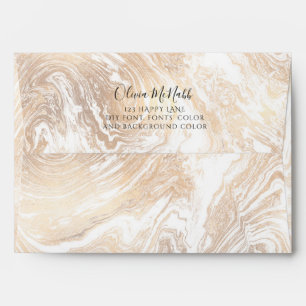 PixDezines Marbleised Gold Pre-Addressed Envelope