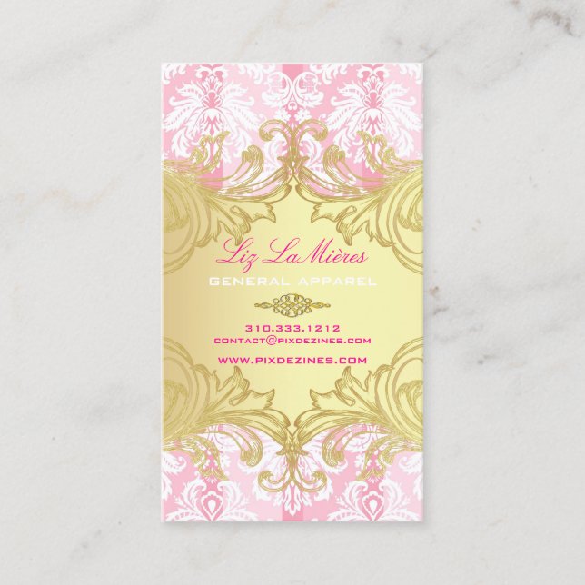 PixDezines Marie Antoinette en Oro Business Card (Front)