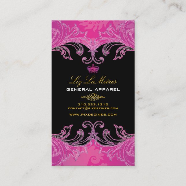 PixDezines Marie Antoinette in hot pink Business Card (Front)