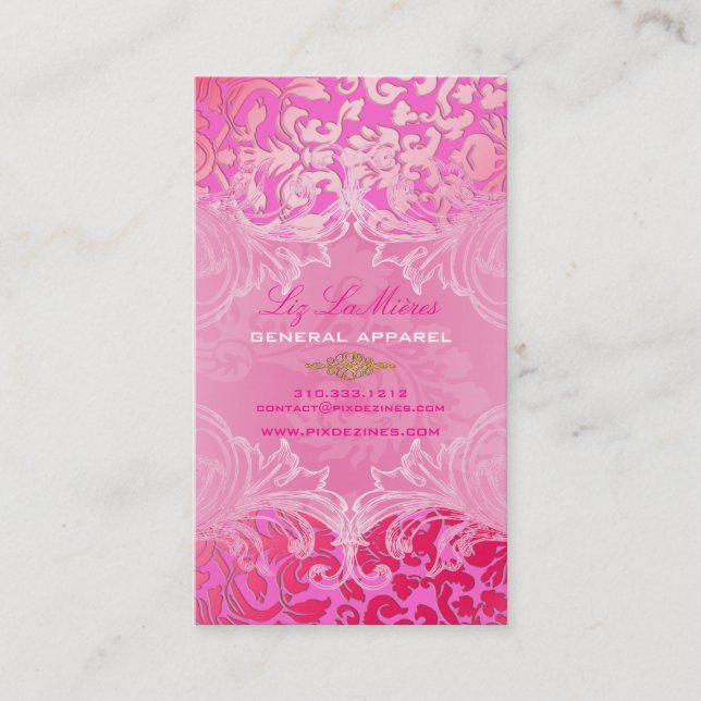 PixDezines Marie Antoinette on Pique Damask Business Card (Front)